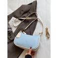 thumbnail image 5 of Women’s Light Blue Colorblock Shoulder Bag, Hobo Purse with Chain Strap, 5 of 7