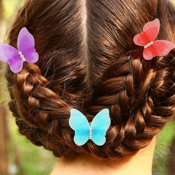 32 Pieces Baby Girl Hair Clips Chiffon Non slip Butterfly Clips