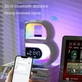 thumbnail image 4 of Smart LED Table Lamp, 4-in-1 Wireless Charger, Night Light, Alarm Clock, and Bluetooth Speaker with App Control for Bedroom, Office, and Home Decor (Black), 4 of 5