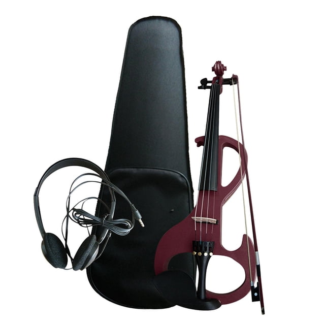 Bunblic Electric Violin Set 4/4 Full Size Musical Instruments Introductory Set with Carrying Case and Headphone for Teens Performance