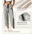 thumbnail image 3 of WAYUTE Women Casual Pants with Drawstring and Pockets Striped Print Straight Leg Loose Fit Comfortable Trousers Versatile Outdoor,Black,L, 3 of 5