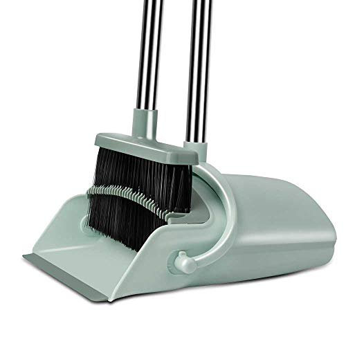 Chouqing Dust Pan and Broom, SelfCleaning with Dustpan Teeth, Ideal for Dog Cat Pets Home Use