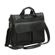 BLACK ZIP LEATHER BRIEFCASE