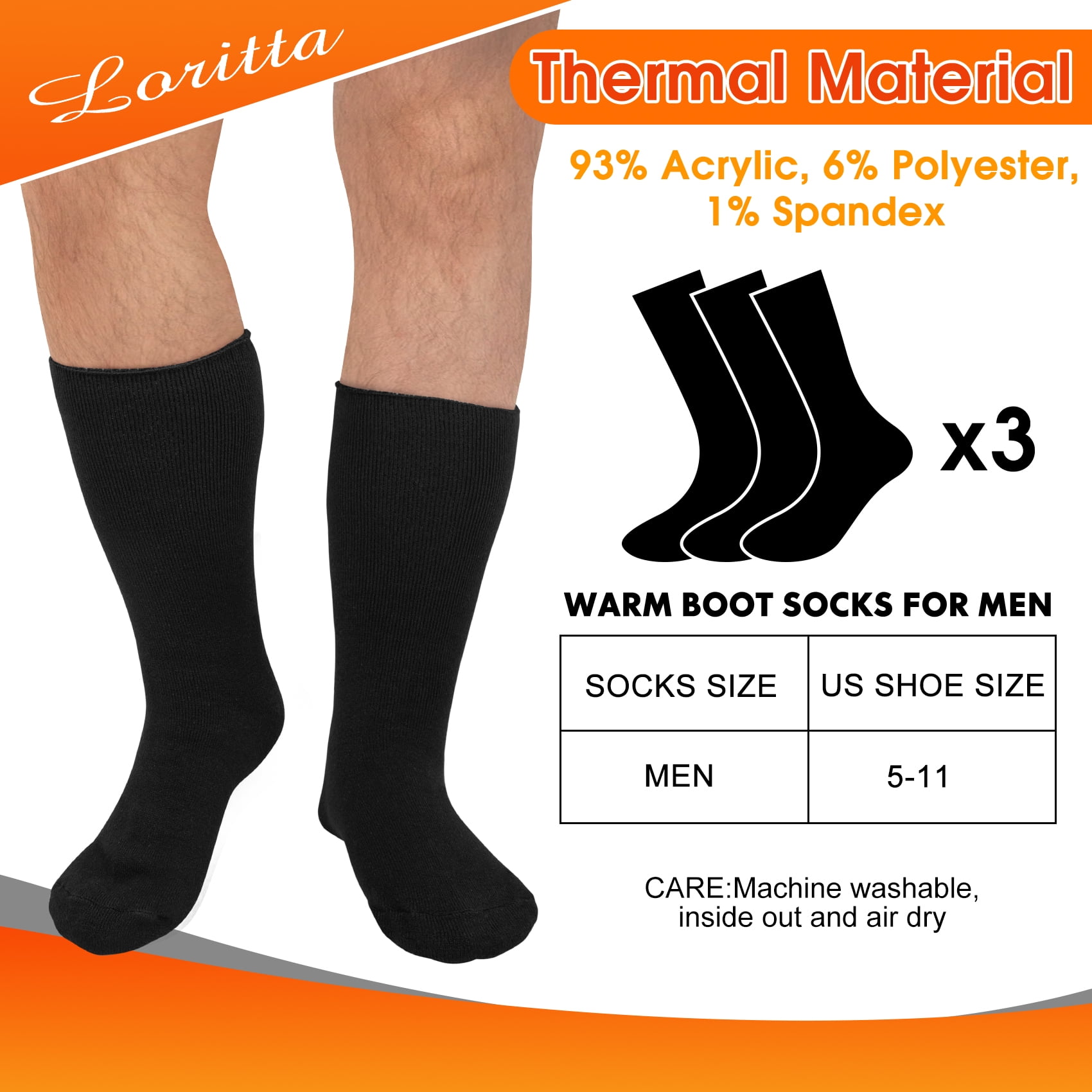 KOITHOT 3 Pack Thermal Socks for Men & Women, Thick Warm Winter Socks for Cold Weather