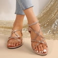 thumbnail image 6 of Xdegoge Womens Gladiator Sandals Flat Strappy Open Toe Ankle Buckle Minimalist Dressy Casual Summer Vacation Beach Everyday Comfortable Walking Shoes, 6 of 9