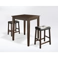 thumbnail image 2 of Crosley Furniture 3-Piece Pub Dining Set with Tapered Leg and Upholstered Saddle Stools, 2 of 4