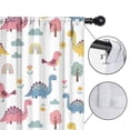 thumbnail image 4 of Blackout Kids Curtains,White Dinosaurs Birds Rainbows Pattern Childrens Insulated Curtains Set Of 2,Bedroom Essentials,Toddler Room Decor 52"x63", 4 of 5