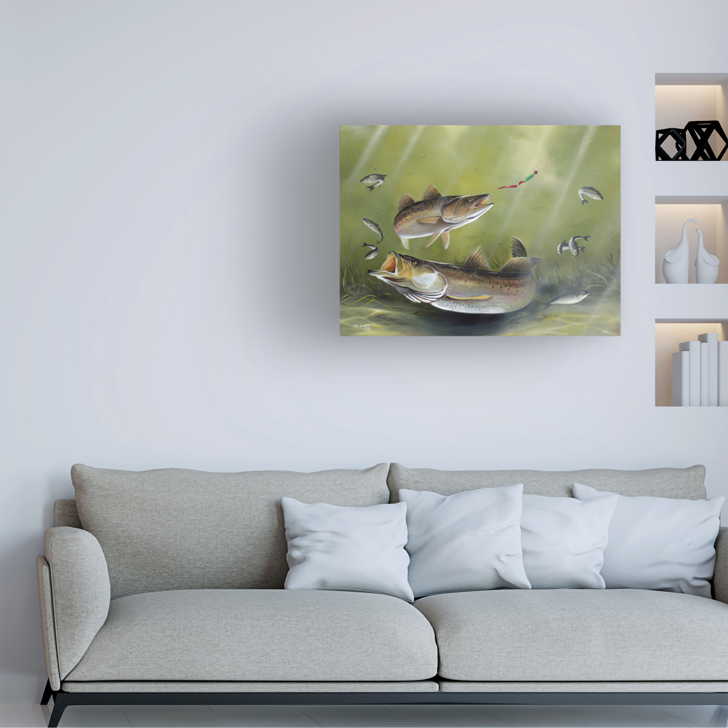 Trademark Fine Art Geno Peoples Speckled Trout Canvas Wall Art - 35x47