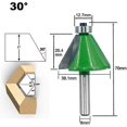thumbnail image 4 of 3pcs 8mm Shank Countersink And Chamfer Cutter, 15 Degree 22.5 Degree 30 Degree Countersink And Chamfer Bit Set Woodworking Milling Cutter Woodworking, 4 of 5