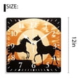 thumbnail image 2 of 12 Inch Wall Clock Battery Operated Silent Clock Decorative for Office, Kitchen, Outdoor, Living Room，Cartoon Horse Moon Night Starry Drawing, 2 of 4