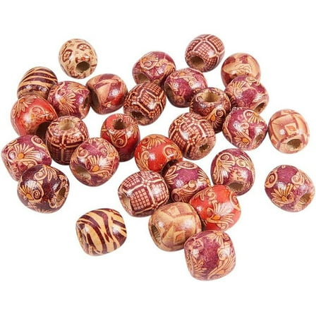 50 pc 50pcs 16mm Painted Wood Beads Round Wooden Beads for DIY Crafting Jewelry Making