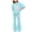 Mint Green-w, variant on Girls Two Piece Activewear Set Short Sleeve Heart Bow Print Top Flared Pants Casual Track Suit for Kids Tween Sizes 8-12