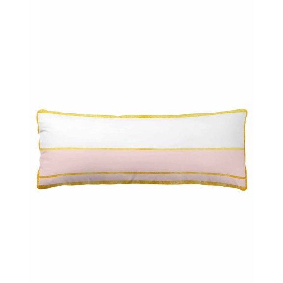 Modern Pink Gold Body Pillow Cover 20 x 54 Inch Decorative Pillow Cover Minimalist Geometric Yellow Striped Lumbar Pillowcase Seasonal Rectangle Cushion Case for Couch Sofa Bed Living Room