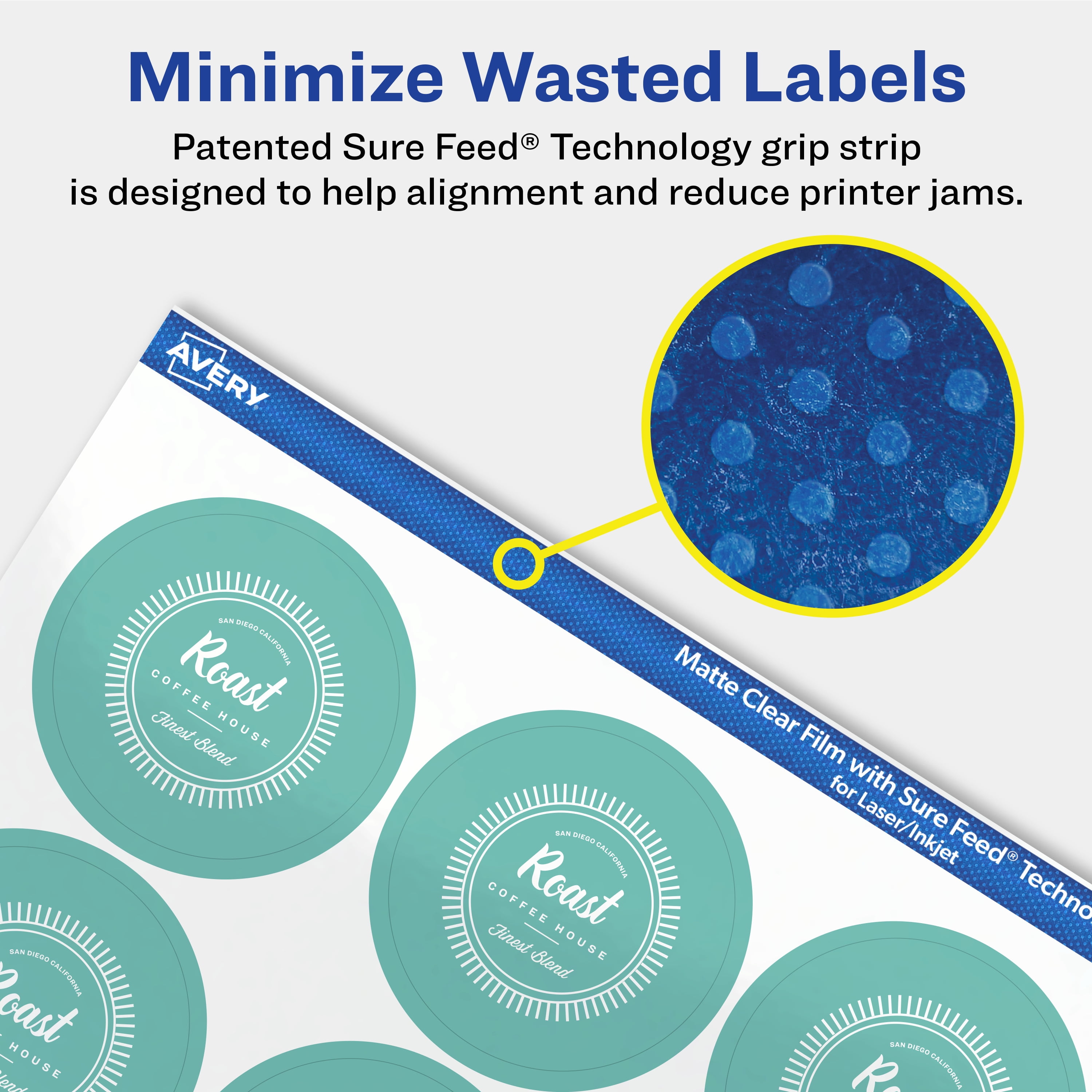 Avery Matte Clear Round Labels, 1-3/4" Diameter, 500 Total