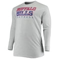 thumbnail image 2 of Men's Fanatics Heathered Gray Buffalo Bills Big & Tall Practice Long Sleeve T-Shirt, 2 of 3