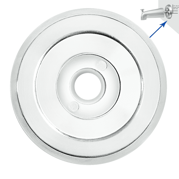 1/2" Spacer for Tub Spout, Flange Trim Ring for Bath Faucet, Shower Pipe Remodeling Sealer (304SUS-Chrome)