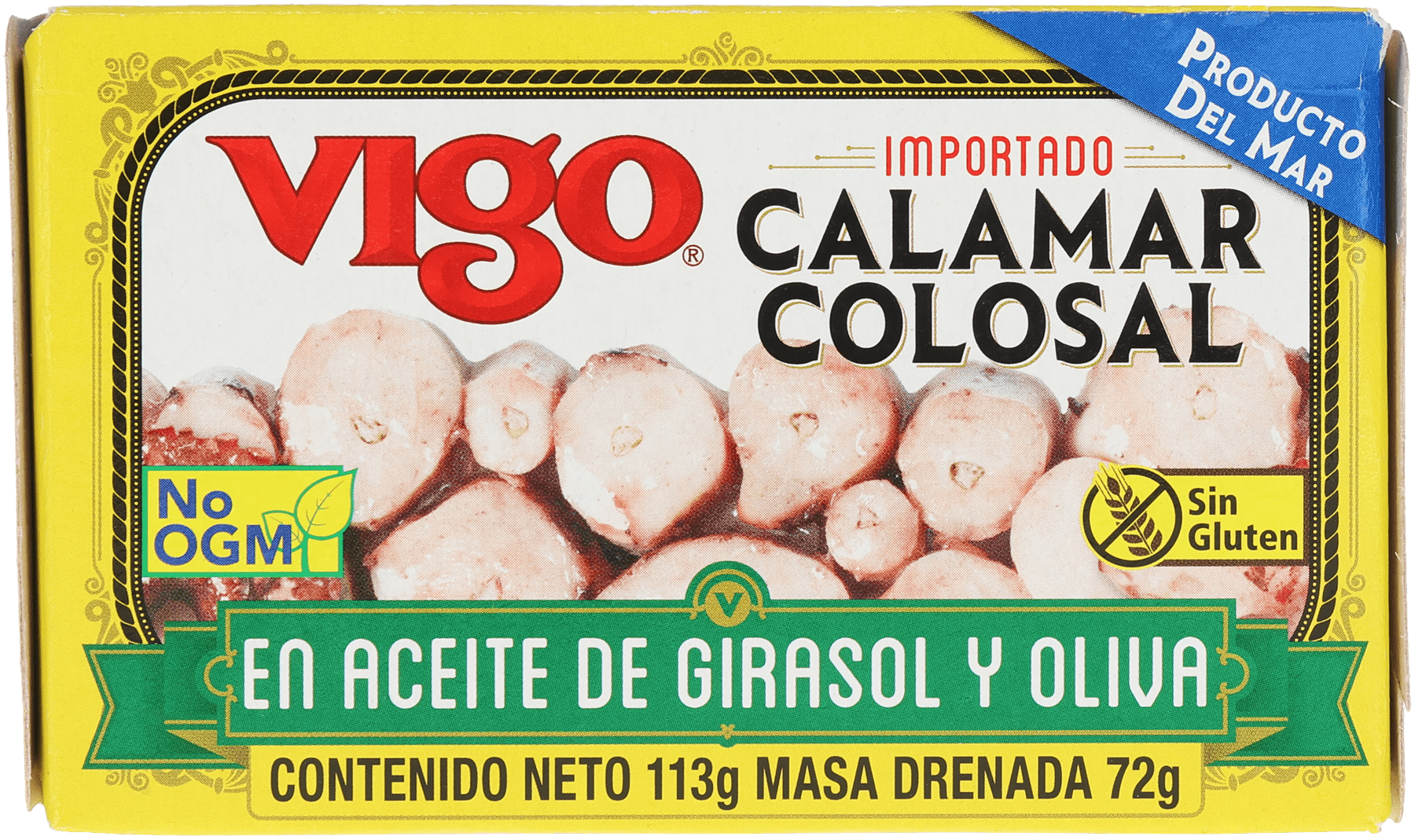 (2 pack) Vigo Jumbo Squid in Oil, 4oz can