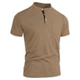 thumbnail image 5 of CBASIHI Henley Shirts for Men with Pocket- Fashion Classic Short Sleeve Casual Lightweight Cotton T-Shirt for Summer Daily Wear Khaki Size M, 5 of 8