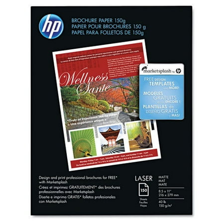Hewlett-Packard Q6543A Color Laser Brochure Paper, 98 Brightness, 40lb, 8-1/2 X 11, White, 150 Shts/pk
