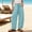 Mint Green plus size wide leg trousers a1, variant on Plus Size Wide Leg Pants for Women Elastic Waist Trousers with Pockets Solid Casual Beach Vacation Loose Long Pants, Mint Green S