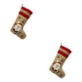 thumbnail image 2 of Kearding Calcetín de Navidad Colgando Lino Pared Ventana Regalos Bolsa Dulces Almacenamiento Calcetín Oficina Fiesta Decoración Colgantes Anciano 2Conjunto, 2 of 6