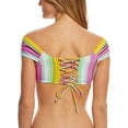 thumbnail image 3 of Raisins Juniors Newport Stripe Island Bikini Top (Yellow, X-Large), 3 of 3
