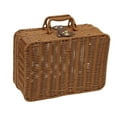 thumbnail image 2 of Caja de almacenamiento de paja con asas, caja de almacenamiento tejida de ratán vintage, caja de accesorios de maleta retro para almacenamiento de L Gloria Cesta de picnic de mimbre, 2 of 9