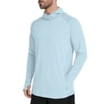 thumbnail image 7 of LEKWK Fishing Shirts for Men Quick Dry Long Sleeve Hooded Face Cover Slim Fit Sun Shirt Lightweight Breathable UPF 50+ Protection Athletic Fishing Wear Light Blue XXXL, 7 of 7