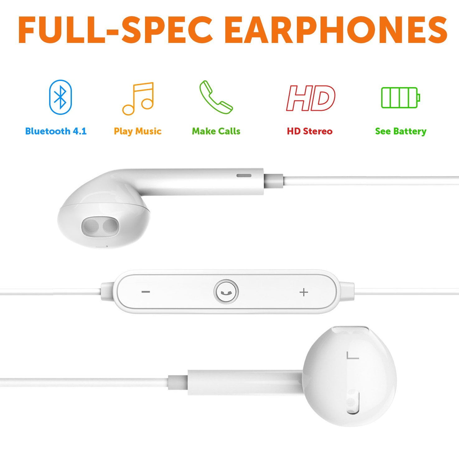 Samsung,Google Pixel,LG CVC 6.0 Noise Cancellation Huawei Ascend G330D U8825D Bluetooth Headset In-Ear Running Earbuds IPX4 Waterproof with Mic Stereo Earphones Apple works with