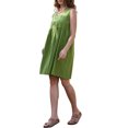 thumbnail image 4 of INSPIRE CHIC Linen Sleeveless Dress for Women's Summer V Neck Button Down Pleated Midi Dresses L Olive, 4 of 5