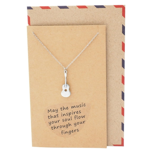 Music Gifts for Women Treble Clef Heart Necklace, Adjustable Music Necklace from 16-in to 18-in