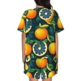 thumbnail image 6 of Haiem Fresh Orange Pattern Pajama Set for Women 2 Piece Lounge Set Short Sleeve Tops and Shorts Soft Sleepwear-3X-Large, 6 of 7