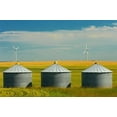 thumbnail image 2 of Grandmaison, Mike 14x11 Black Ornate Wood Framed with Double Matting Museum Art Print Titled - Canada, Somerset Wind turbines and grain bins, 2 of 4