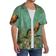 thumbnail image 2 of Fotbe Retro Birds Camisa Estampada de Manga Corta para Hombre, Casual de Verano, Estilo Playero, Sin Arrugas-Large, 2 of 5