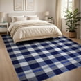 thumbnail image 3 of ODIKA 8'x10' Washable Area Rug Non-Shedding, Easy Care, Plaid Front Checkered Tartan Farmhouse Gingham Window Layering for King Size Bedroom Under Bed, Master Suite, 3 of 7