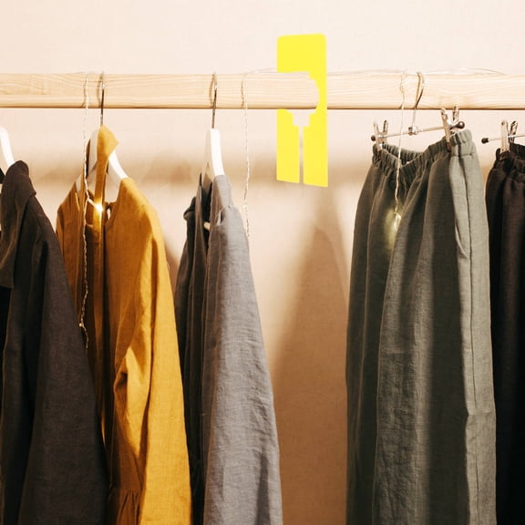 WEUVEB Yellow Plastic Clothes Dividers for Closets and Racks Easy Sorting