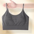 thumbnail image 7 of Women's Spaghetti Strap Cami Bra Adjustable Strap Seamless Comfortable Wireless Daily Bralette Gray One Size, 7 of 7