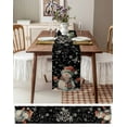 thumbnail image 3 of Black Christmas Burlap-Cotton Table Runner 60 Inches Long,Xmas Snowman Snowflake Vintage Farmhouse Table Runners,Outdoor Dining Tablecloths Decor for Baby Shower Party Wedding 13x60, 3 of 9