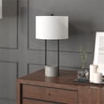 thumbnail image 2 of Henn&Hart 14" Blackened Bronze/Concrete Metal/Concrete/Fabric Table Lamp, 2 of 9
