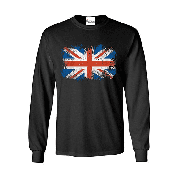 Mens Long Sleeve T-Shirts - Union Jack British Flag