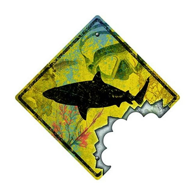 SignMission P-1414 Shark Bite Crossing 14 in. Novelty Sign - Shark Bite Crossing