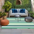 thumbnail image 2 of Green Ombre Grey Striped Outdoor Rug for Patio/Deck/Porch, Non-Slip Large Area Rug 5 x 7 Ft, Farmhouse Stripe Modern Indoor Outdoor Rugs Washable Area Rugs, Reversible Camping Rug Carpet Runner, 2 of 8