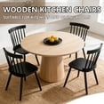 thumbnail image 3 of Fancrou Windsor Dining Chair Set of 2, Spindle Back Wooden Chairs for Kitchen and Dining Room, Farmhouse Country Wooden Dining Chairs for Dining Living Room, Farmhouse Restaurant, Black-Metal Leg, 3 of 7