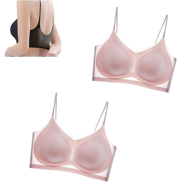 2pcs Ultra Thin Summer Comfort Ice Silk Bra In Plus Size, Women's Seamless  Comfort Bra Ice Silk Bra Breathable Women's Bras 