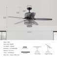 thumbnail image 7 of 52-in Farmhouse Ceiling Fan with Dual Crystal Shade, 5-Blade Reversible Ceiling Fan with Light Kit and Remote 3 Speed (High, Mid, Low), No Include Bulb,suitable for Living Room Bedroom, 7 of 7