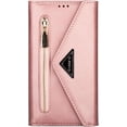thumbnail image 6 of Crossbody Wallet Case for Samsung Galaxy S23 FE 5G for Women, Zipper Purse Handbag Neck Strap Lanyard Cover with 9 Card Holder Case for Samsung Galaxy S23 FE 5G XK Rose Gold, 6 of 9