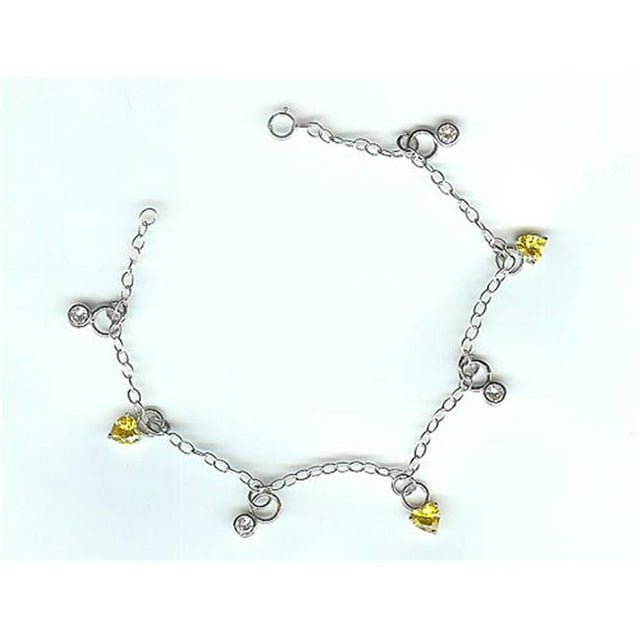 Designer Jewelry CBCITRINE Sterling Silver & Citrene CZ Charm Bracelet