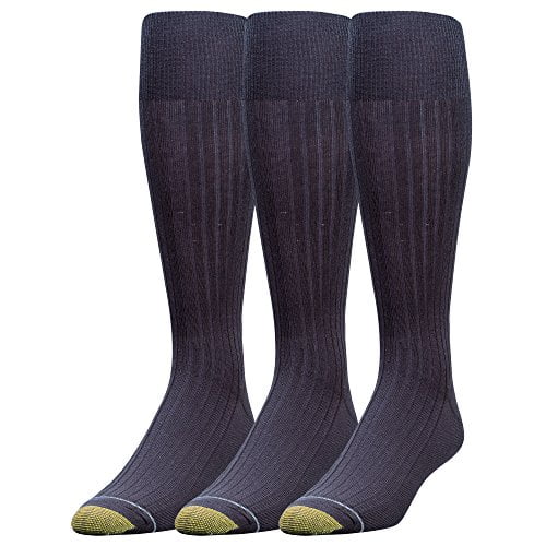 Gold Toe Chaussettes Habillées pour Hommes Canterbury Montantes (Lot de Trois), Marine, 10-13 (Pointure 6-12.5)