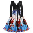 thumbnail image 2 of tumgatte Robe Vintage à Manches Longues Col en V Imprimée pour Femmes jusqu'à 45 % de Réduction, 2 of 7