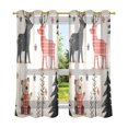 thumbnail image 6 of Yayeee Window Curtains Light Filtering 63"x52" Grommet Panel Pair Home Living Room Decor, Retro Christmas Forest, 6 of 7